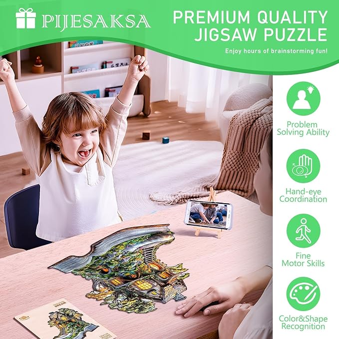 Wooden Puzzles for Adults, Treehouse Dream Wooden Jigsaw Puzzle for Adults, Wood Puzzles Adult, Unique Shape Puzzle, Fun Gifts for Friends & Family, Home Decor(M -11.4 * 11.1in-140 pcs)