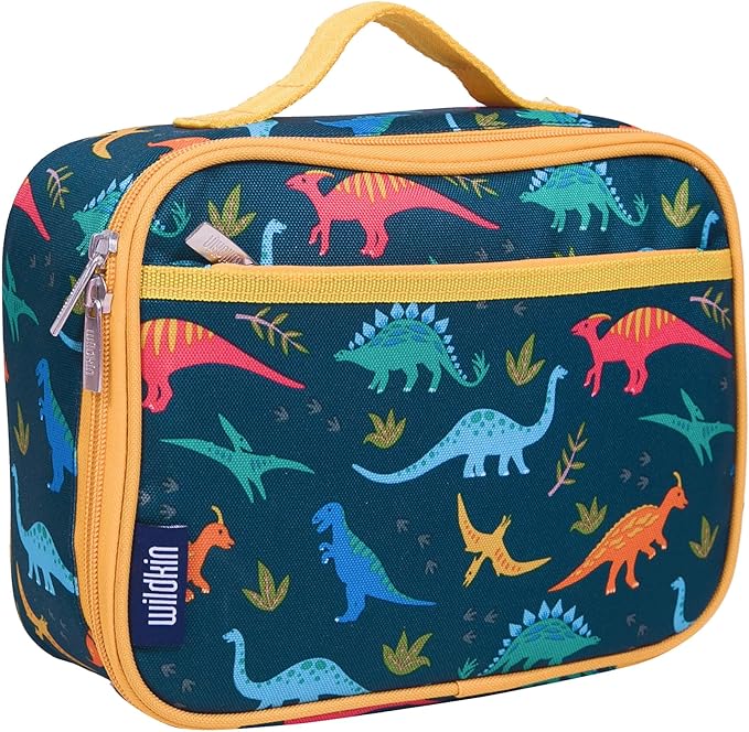 Wildkin Kids Insulated Lunch Box – Durable and Reusable for School & Travel - Jurassic Dinosaurs