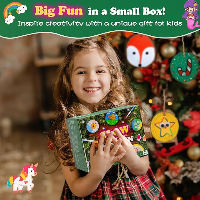 Kids Wood Painting Kit Glow in The Dark - Arts and Crafts for Kids Ages 5-12, Easter Crafts Gifts for Girls Boys Birthday, Art Supplies for 5 6 7 8 9 10 11 12 Year Old