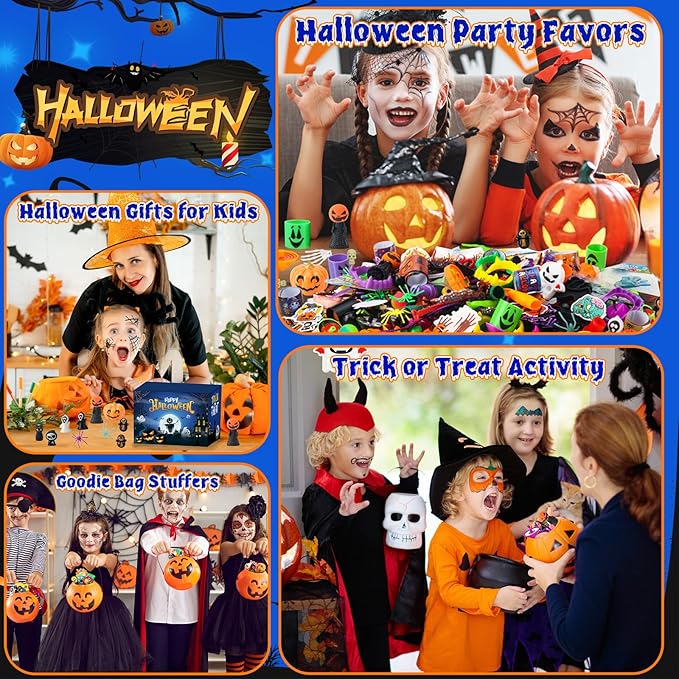 380PCS+ Halloween Party Favors for Kids - Halloween Toys Bulk for Goodie Bag Stuffers, Trick or Treat and Classroom Prizes, Fidget Toys Bulk for Boys Girls
