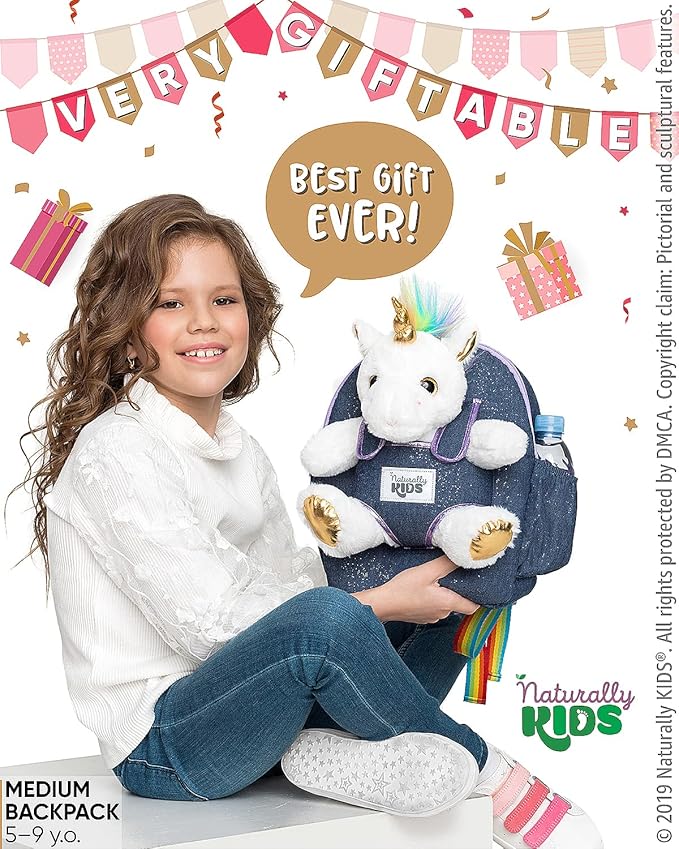 Naturally KIDS Unicorn Toys for Girls Age 4-6, Gifts for 5 Year Old Girls, Toddler Unicorn Backpack