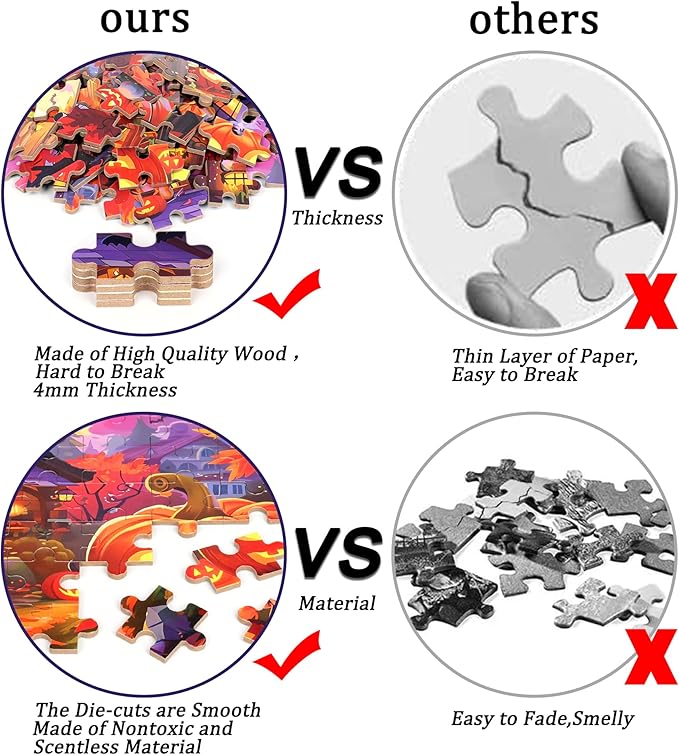 LELEMON Halloween Puzzles for Kids Ages 4-8,100 Piece Funny Pumpkin Castle Bat Jigsaw Puzzle for Children,Learning Educational Toys for Boys and Girls