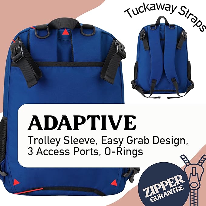 Fenrici Adaptive Backpack for Girls, Boys for All Abilities and Ages; Wheelchair Backpack with Adaptive Design; Perfect for Travel, School, and Everyday Adventure, Navy