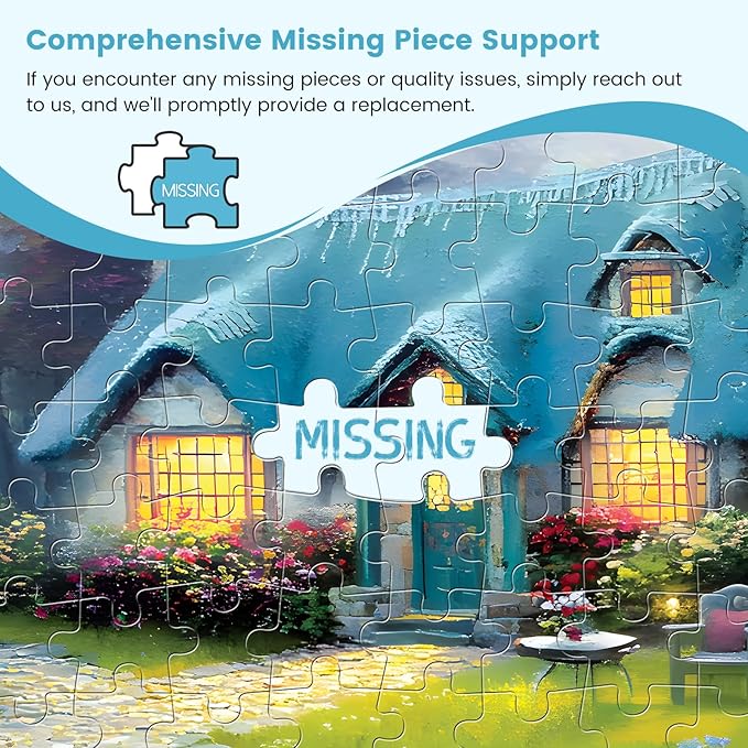 300 Piece Puzzles for Adults, Charming Cottage Jigsaw Puzzles with Flowers and Trees, Relaxing 300 Piece Puzzle, Perfect for Family Time, Wall Decor, Gift for Adults, Kids, Seniors, 20.5 x 15 in