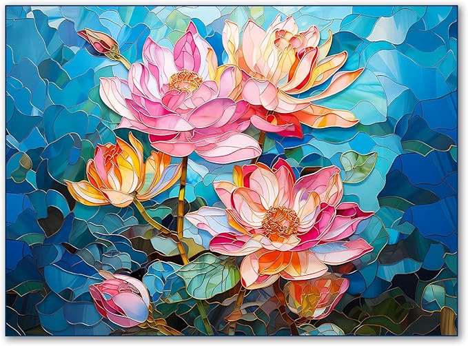 500 Piece Hard Challenging Jigsaw Puzzle for Adults and Teens and Kids, Fun Perfect Idea Gift for Happy Family Games Lotus Flower