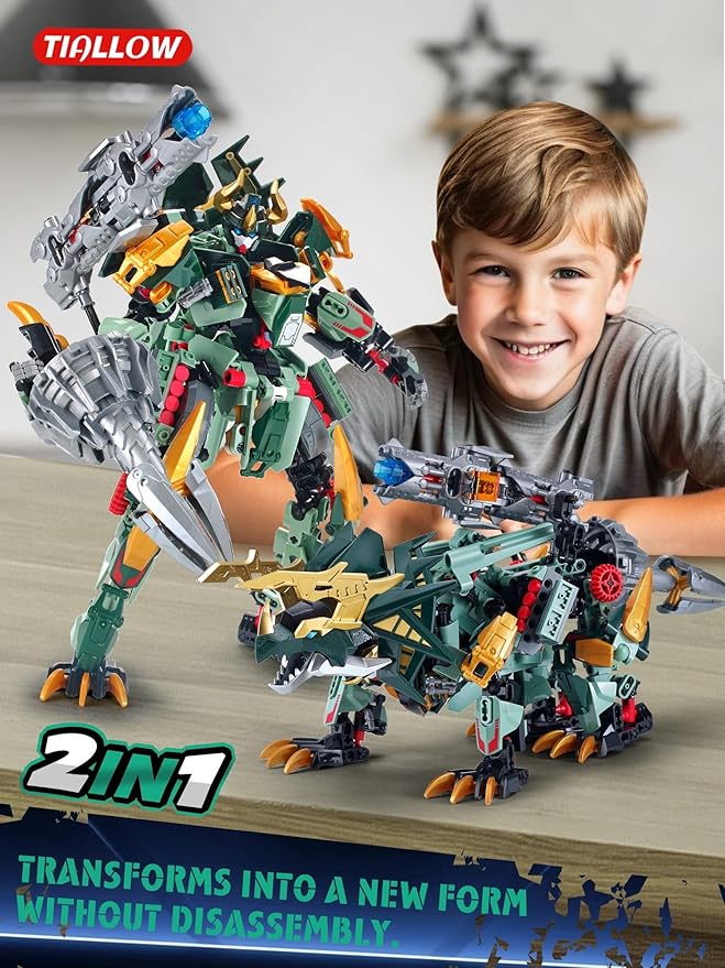 Triceratops Robot 2 in 1 Dinosaurs Transform Building Blocks,Mech Armor Suit Building Sets, Robotics Kits Figures Toys Model, Birthday for Boys, Adult Age 8-14 (Triceratops)