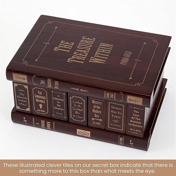 Bits and Pieces - Elegant Treasure Box - Premium Quality Jewelry Box - Secret Box with Brainteaser Puzzle for Gifts or Valuables - 7 x 5 x 3 ¾ inches