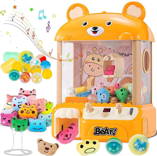 Mini Claw Machine for Kids | Arcade Game Toy Claw Machine Electric Candy Bear Vending Machine Toy with LED Lights & Adjustable Sound, Christmas Birthday Gifts for Girls Ages 4+