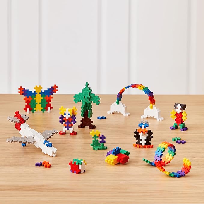 PLUS PLUS - Learn to Build Super Set - Basic Mix, 1,200 Pieces w/ 4 Baseplates - Construction Building Stem / Steam Toy, Interlocking Mini Puzzle Blocks for Kids