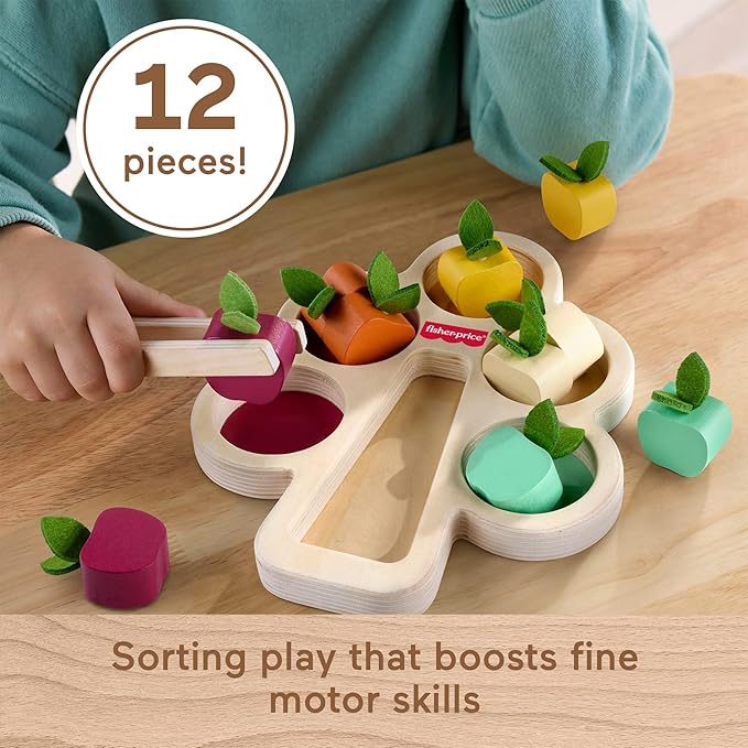 Fisher-Price Wood Montessori Toy Sorting Tree, American Montessori Society Seal of Excellence, Wooden Learning Activity Puzzle & Expert Play Tips for Preschool Kids Ages 3+ Years (Amazon Exclusive)