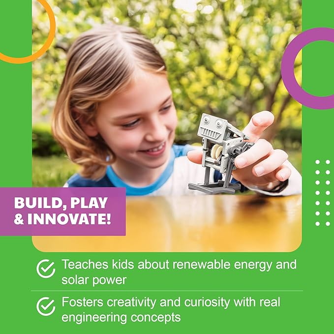 Green Science - 3-in-1 Mini Solar Robot Toys - STEM Toys Educational Kit for Kids - Solar Powered Climbing, Walking & Running Robots - DIY Science Experiment Toy for Learning & Fun