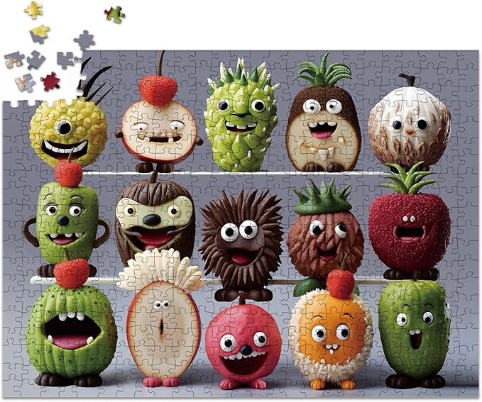 500 Pieces Jigsaw Puzzles for Adults and Teens and Kids Family Happy Games Puzzle Monster Series (Happy Fruits)