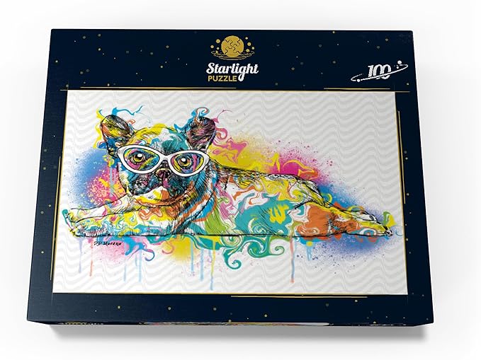 MyPuzzle Lazy Frenchie - Premium 100 Piece Jigsaw Puzzle for Adults