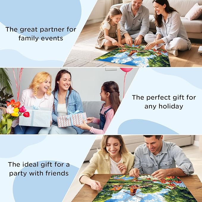 300 Piece Puzzles for Adult, Flower Jigsaw Puzzles 300 Pieces for Adults Kids Senior, Windmill River Adult Jigsaw Puzzles, Challenging Family Fun Puzzle Activity Game Gift for Friend 20.5 X 15 in