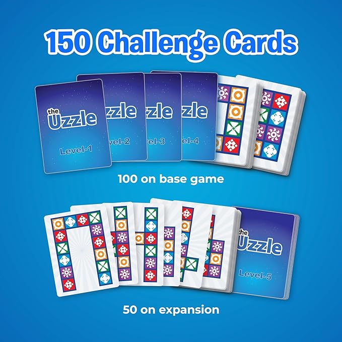 Uzzle 3.0 & Expansion Bundle - Includes New Level 5 Challenges - Fun for Family Game Nights - Skill Development & Gift Set – Bundle of Fun Board Games for Adults & Children - Ages 4+