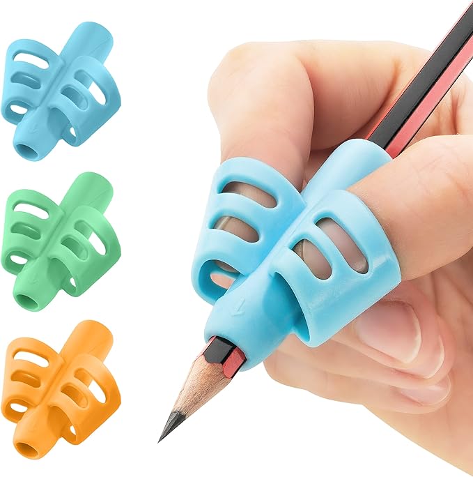 Stylo Set of 3 Grippies - Pencil Grips for Kids Ergonomic Writing Aid for Children and Adults