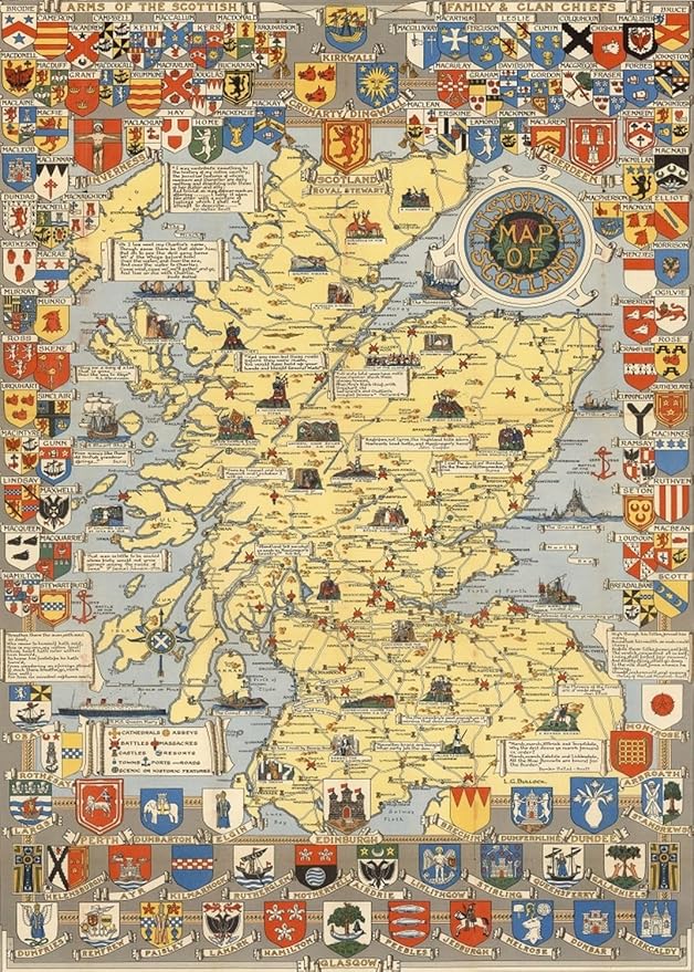 Historical Map of Scotland | L.G. Bullock & John Bartholomew & Son Ltd. Edinburgh | 1000 Piece Adult Jigsaw Puzzle