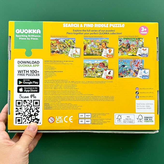 QUOKKA Search and Find Puzzles for Kids Ages 4-6 - Riddle Kids Puzzles 6-8 Years Old - 70 Unique Pcs - 20 Illustrated Guessing Cards - Engaging Children Themes - Forest Puzzle Gift for Toddlers 3-5