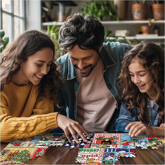 White Mountain 1000 Piece Jigsaw Puzzle Winter Christmas Holiday Puzzles for Adults and Kids 24"x30" Large Pieces - Christmas Calendar