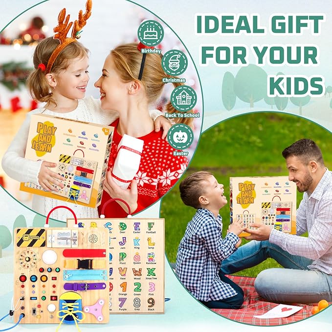 23 in 1 Busy Board Montessori Toys for Toddler and 1-3 Year Old Boys and Girls