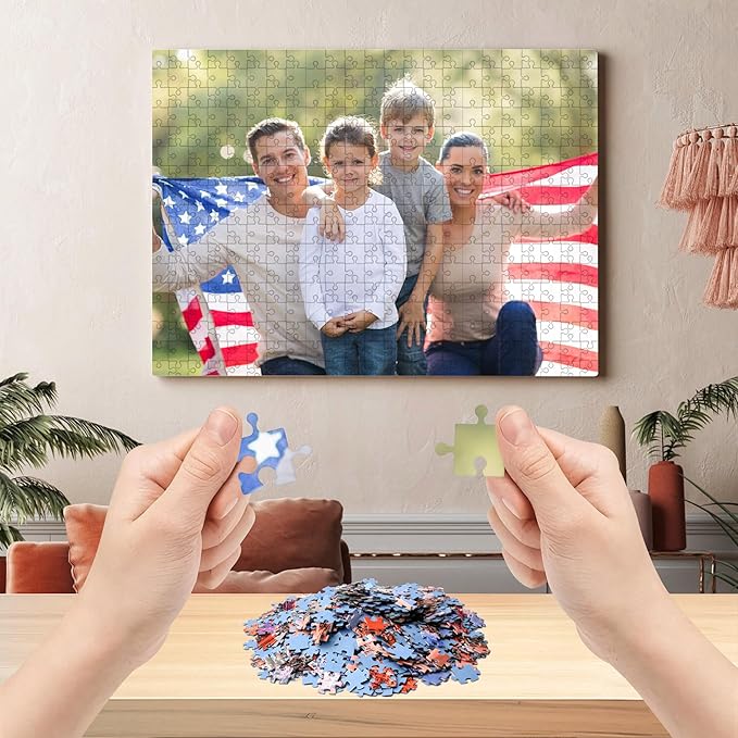 Custom Puzzles from Photos - 300/500/1000-Piece Custom Puzzle with Picture & Text - Personalized Jigsaw Puzzle for Adults & Kids - Family, Wedding, Pet, Birthday Gift