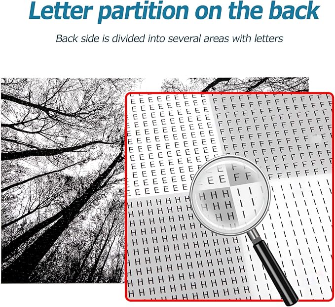 Bgraamiens Puzzle-Forest in Black and White-1000 Pieces Creative Black and White Nature Scenery Hard Puzzle Blue Board Jigsaw Puzzle