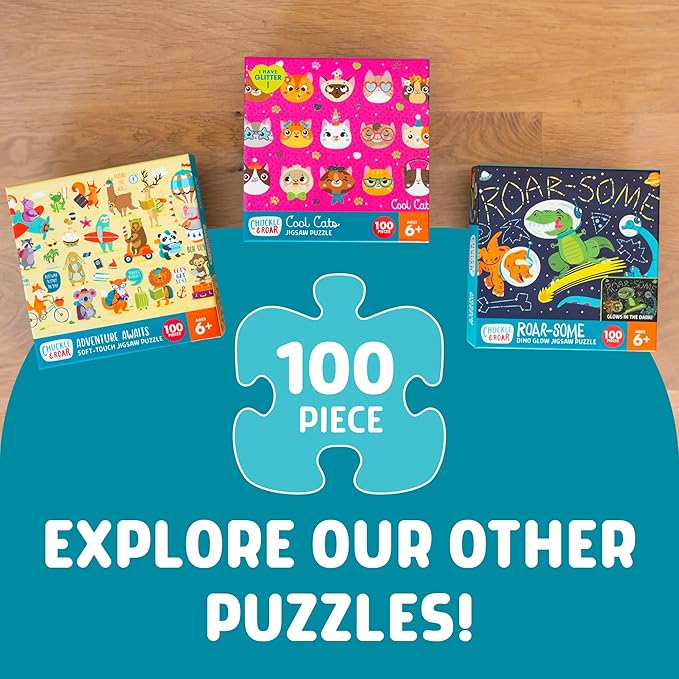 Chuckle & Roar Educational Jigsaw 100 PC Puzzle Cool Cats Edition