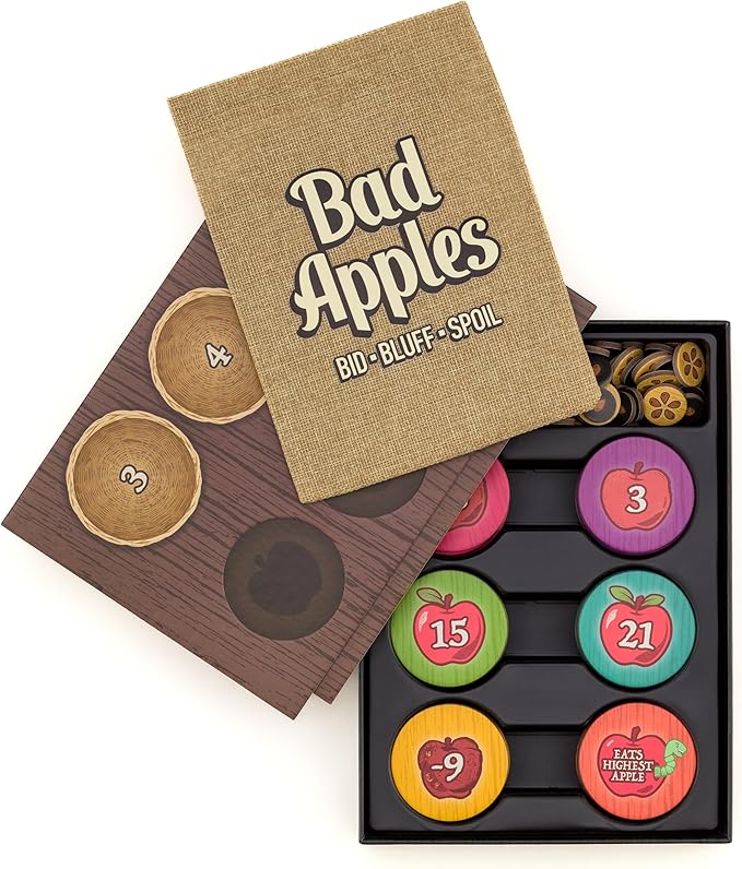 Bad Apples - Board Games - Family Games - Party Games - for Adults and Teens - Strategy - Bidding & Bluffing - Game Night