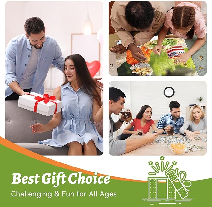 300 Piece Puzzles for Adults, Mr. Lizard Dining Puzzle, Vegetable Salad Jigsaw Puzzle 300 Pieces, Fun and Challenging Adult Puzzle Game, Home Decor Gift for Adults Kids Seniors, 20.5" x 15"