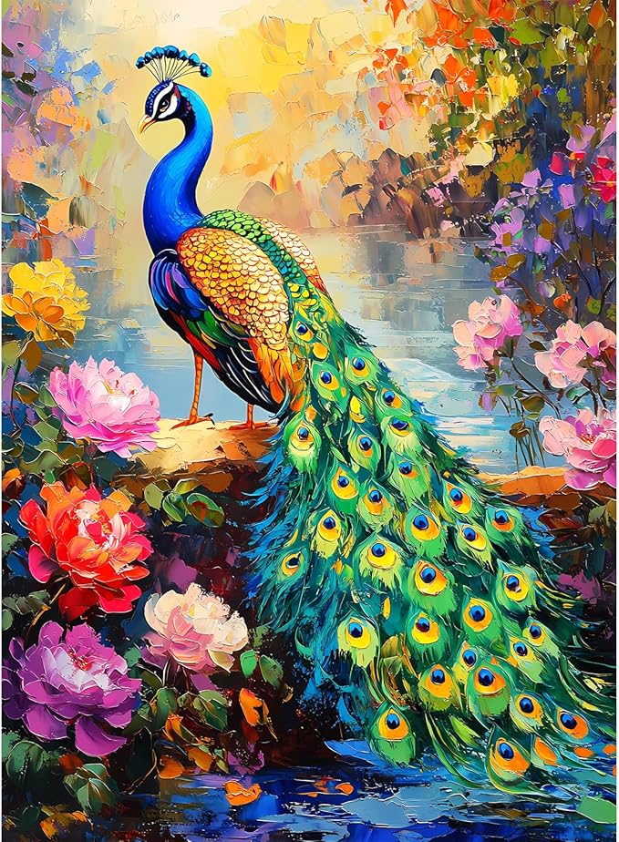 300 Piece Puzzle for Adults Peacock Puzzle Jigsaw Puzzles 300 Pieces Adult Puzzles Games for Kids Ages 8-10 10-12 Recycled Cardboard Puzzles Gift Toy 20.5x15IN