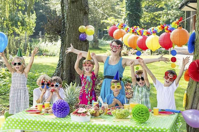 Ocean Line Luau Party Sunglasses - 9 Pairs Funny Hawaiian Glasses, Tropical Fancy Dress Props, Fun Summer Kids Party Favors, Beach Themed Party Supplies Decoration