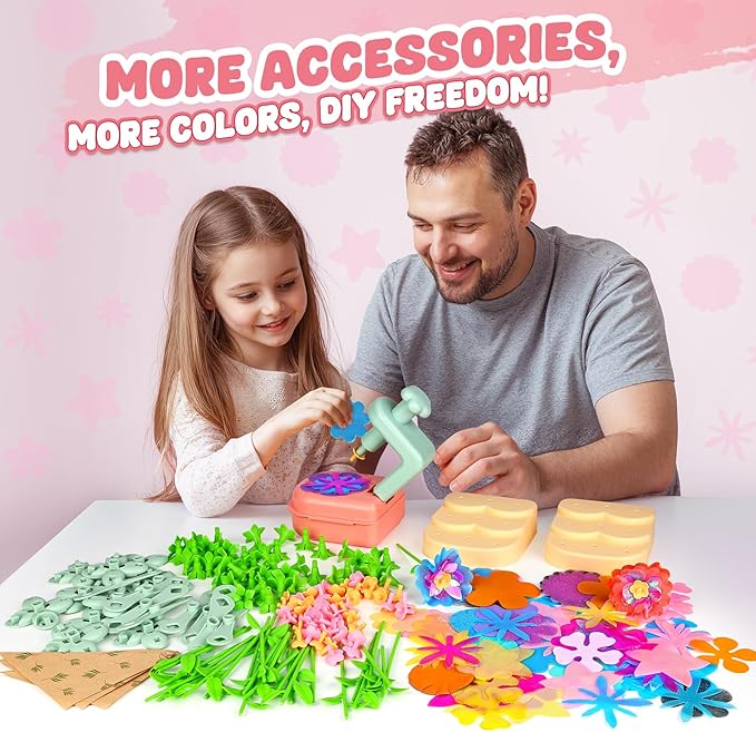 beefunni Flower Bouquet Craft Kit, DIY Arts and Crafts Toys for Kids Ages 4-8, Educational Flower-Making Activity Toy Set for Toddler and Kids, Birthday Gift for 4 5 6 7 8+ Year Old Girls and Boys