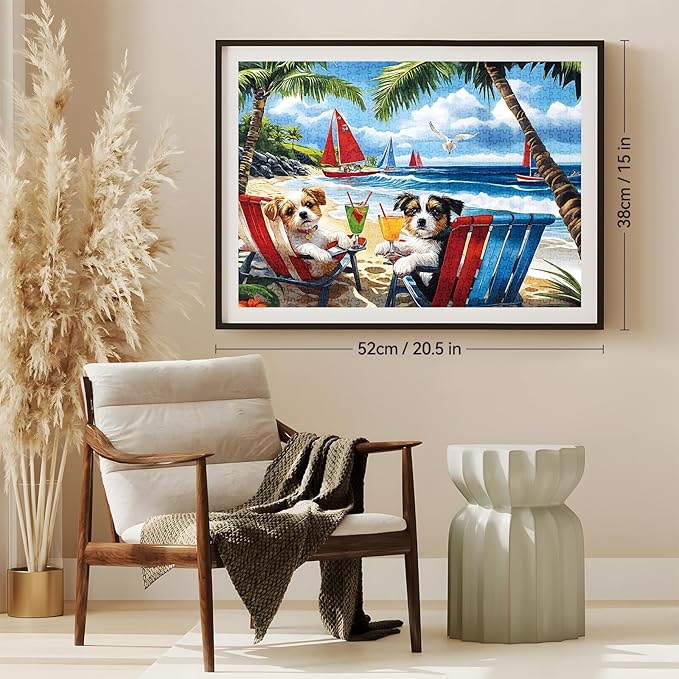 300 Piece Jigsaw Puzzle for Adults, Kids, and Seniors – Cute Dogs Puzzle, Large Pieces, Eco-Friendly Recycled Cardboard, Perfect Family Activity and Gift Idea (20.5 x 15 in)