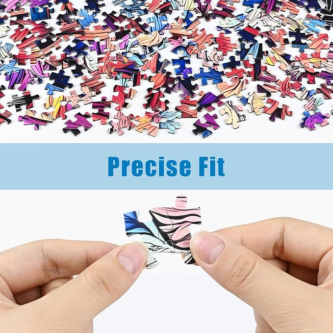 1000 Piece Puzzle for Adults - Colorful Lion Abstract Art Jigsaw Puzzle 1000 Pieces, Premium Thick Cardboard, Flowers Design, 20x28 Inch