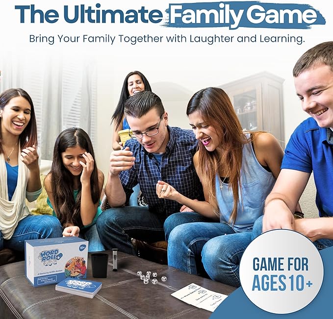Merrimax - Word Roll Dice Game Word-Building Family for Kids and Adults/Party for Family Nights Entertaining for Adults, Dice for Kids (Card Games for All Ages)