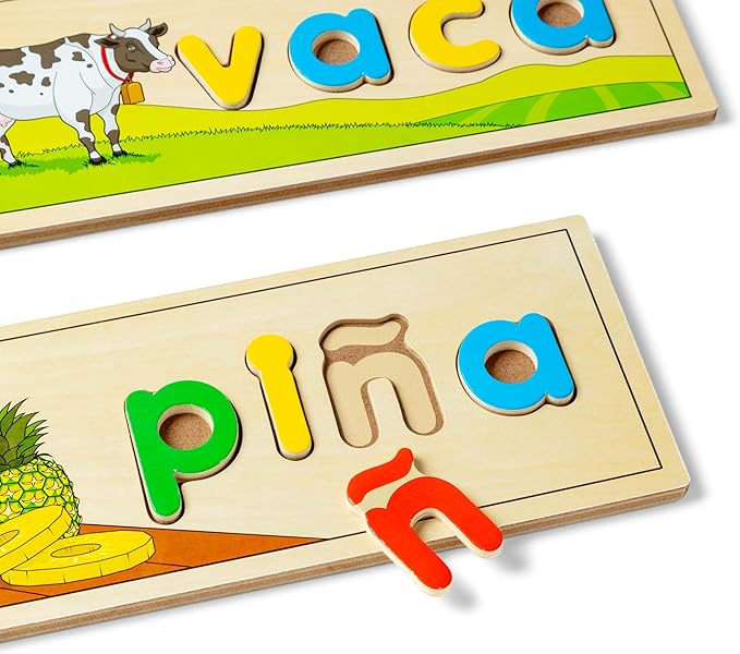 Melissa & Doug Spanish See & Spell Educational Language Learning Toy - FSC-Certified Materials