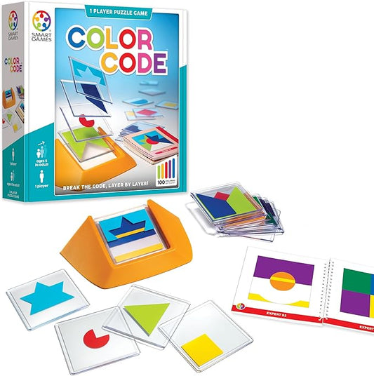 SmartGames Color Code Cognitive Skill-Building Puzzle Game Featuring 100 Challenges for Ages 5 - Adult