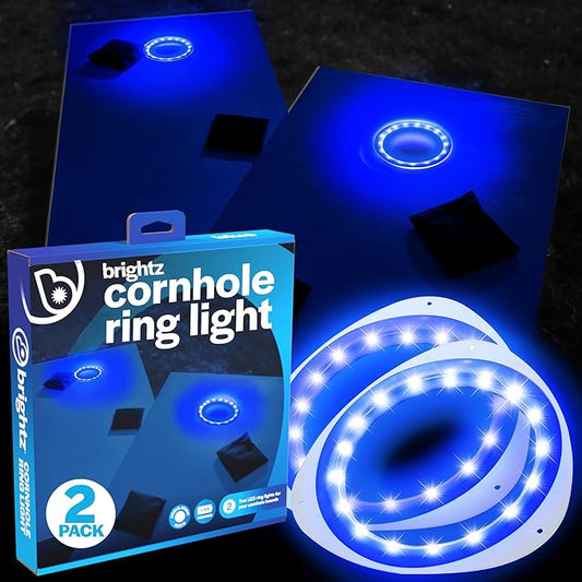 Brightz LED Cornhole Board Ring Lights, 2-Pack - 48-Hour Battery Life - Illuminate Your Game with Dazzling Glows and Ultimate Style for Non-Stop Evening Fun and Excitement (Includes Hole Lights Only)