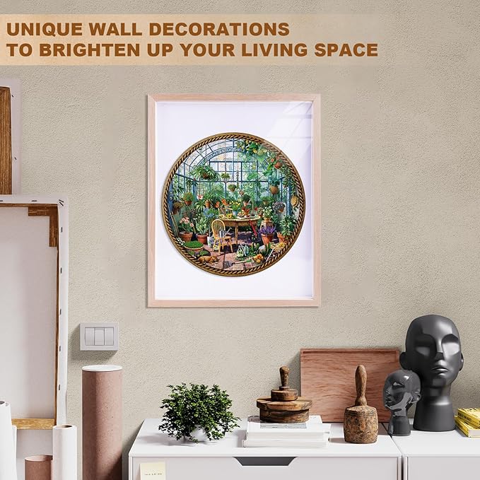 Jigfoxy Wooden Puzzles for Adults, Botanical Garden Wood Puzzles Adult, Unique Animal Shape Wooden Jigsaw Puzzles for Adults, Birthday Gifts for Puzzle Lovers, Family, Friend (M-11.4 * 11.4in-200pcs)