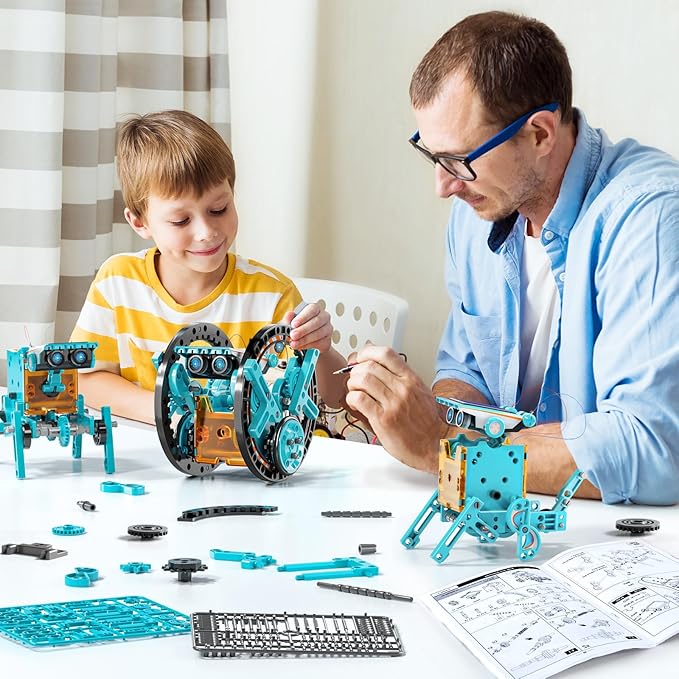 STEM Toys for Ages 8-13, Solar Powered Kits Toys Robotics for Kids Ages 8-12, Educational Building Science Experiment Kit, Boys Gifts for Kids 8 9 10 11 12 13 Years Learning Projects (Blue)