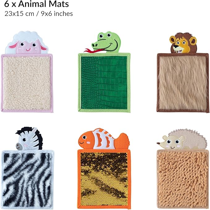 ODOXIA Sensory Mats for Autistic Children | Sensory Tiles for Kids | Sensory Wall Panel | Sensory Mats (Animals) | Sensory Toys | Sensory Room Equipment | Sensory Disorder Toys for Tactile Play