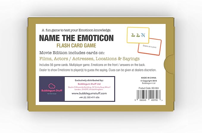 Name The Emoticon Game | Guess The Phrase Funny Emoji Flash Card Board Game - Fun Memory Game | Suitable for Family, Kids, Teenagers & Adults - Movie Edition