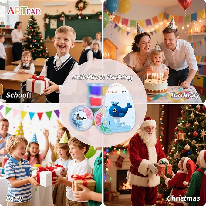 Air-Dry Clay Kit for Kids,12 Marine Animals‌ Modeling Magic Clay Sculpting Tools Set,Non-Sticky, Ultra-Light,Creative DIY School Arts & Crafts Gifts for Boys & Girls Ages 3-12