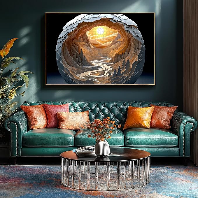 Blueforest Magic Eye 3D Puzzle - 1000 Piece Jigsaw Puzzle for Adults - Dawn Cave Autostereoscopy Challenge, No Glasses Needed(27.5x19.7 Inch)