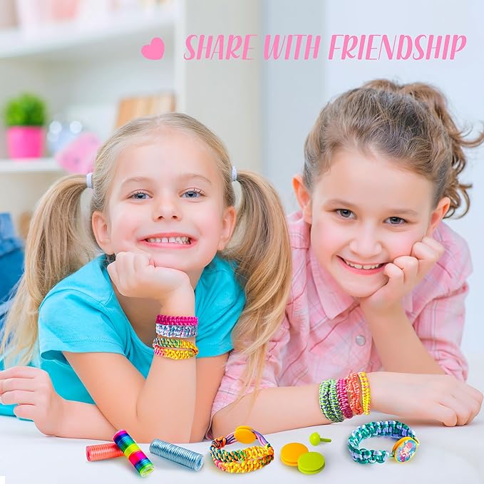 GIRLINK Kids Bracelet Making Kit- DIY String Bracelet Making Kit Girl Toys - String Bracelets Maker Craft for Ages 6-12 Children's Day Gift Birthday Gifts Ideas for Girls