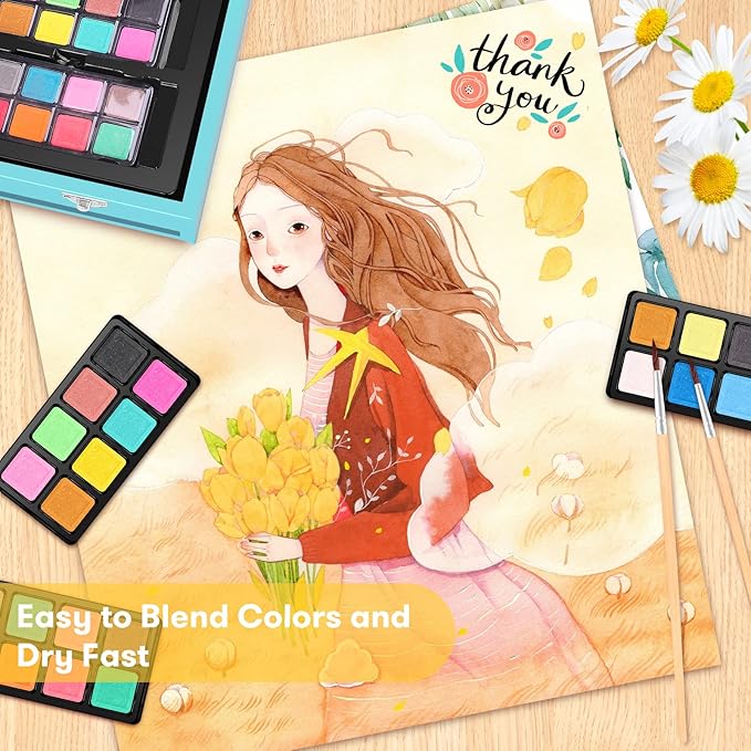 Arts and Crafts Gifts for Kids 6-14 Year Teens Boys Girls Christmas Gifts, 150-Pack Art Set Kits with 2 Sketch Pads, Coloring Book, 24 Colored Pencils, 24 Oil Pastels, 24 Watercolor, 60 Crayons