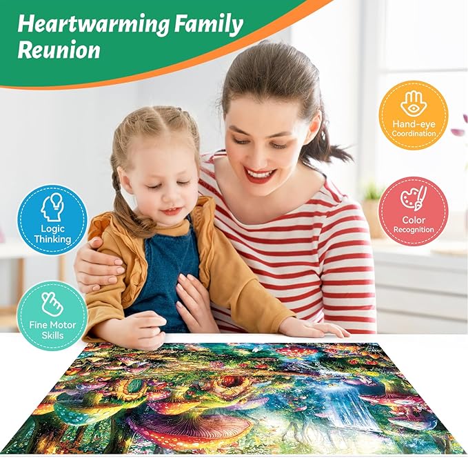 300 Piece Puzzles for Adults – Jigsaw Puzzle Mushrooms Forest Puzzle for Adults, Kids, and Seniors – Challenging Puzzle Gift for Family Fun, Home Decor & Wall Art, 20.5 x 15 in