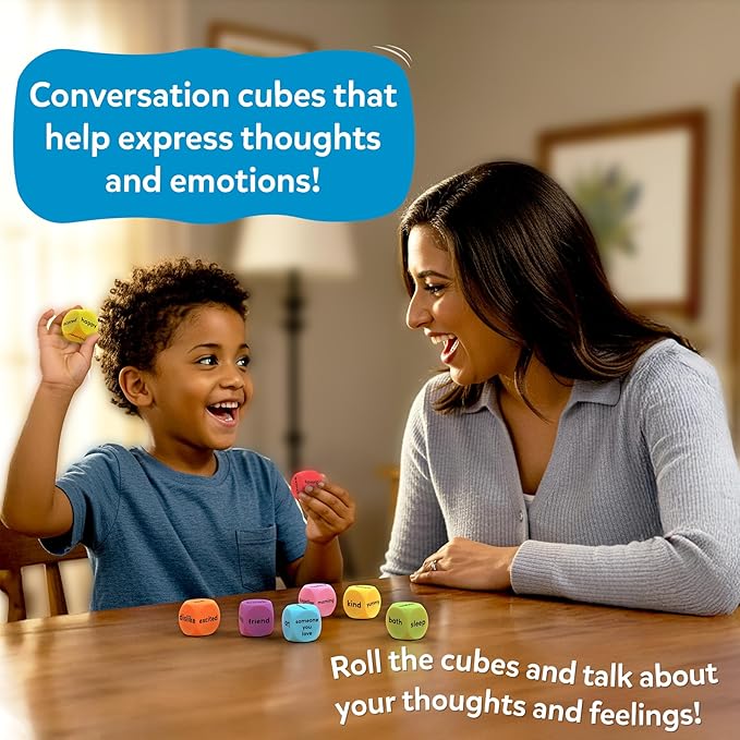 Skillmatics Conversation Cubes for Kids - 8 Foam Cubes for Social-Emotional Learning, Classroom & Back-to-School Supplies, Teacher Resources, Autism Tools, Gifts for Ages 4, 5, 6, 7 and Up
