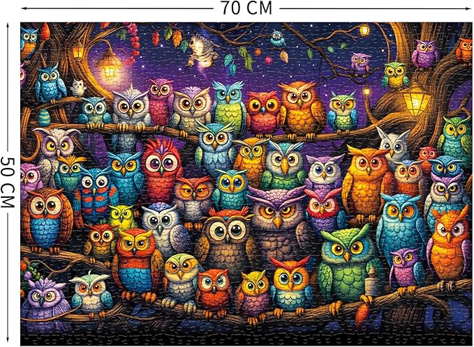 Owl Family Puzzles for Adults 1000 Pieces, Jigsaw Puzzles for Adults 1000 Piece, Challenging Game Toys, Impossible Puzzle, Family Decoration Puzzle
