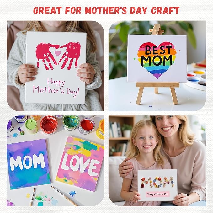 Simetufy 58 Pack 8x10 Inch Canvas Boards for Painting, Bulk Blank Canvas Panels Gesso Primed Acid-Free 100% Cotton for Acrylics Oil Watercolor Tempera Paints